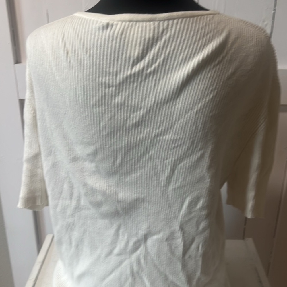 Talbots Cream Ribbed Cardigan - Picture 4 of 4